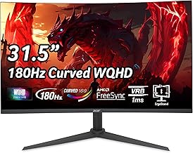 Nitro 31.5 Inch WQHD 2560 x 1440 1500R Curved PC Gaming Monitor | AMD FreeSync | Up to 180Hz Refresh | 1ms VRB | Speakers | One Display Port 1.4 & Two HDMI 2.0 | XZ320QU S3bmiiphx