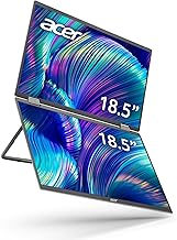 PD193Q 18.5” FHD 1080P Foldable Dual-Screen Portable Monitor | Adaptive-Sync | Auto Pivot, View Vertically or Horizontally | 2Wx2 Speakers | Plug & Play for PCs | 2 x USB Type-C & 1 x Mini HDMI