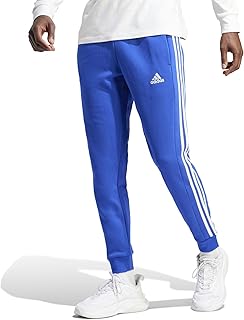 Men's Essentials 3-Stripes Fleece Tapered Cuff Pants
