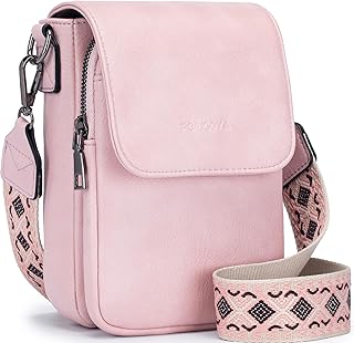 Small Crossbody Bags for Women Trendy,Leather Triple Compartment Cell Phone Crossbody Wallet Purses with Card Slots