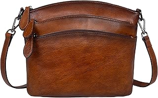 Sponsored Ad - Crossbody Bags for Women Genuine Leather Purses with Multi-Pockets Vintage Ladies Small Shoulder Satchel Bag