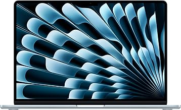 2025 MacBook Air 15-inch Laptop with M4 chip: Built for Apple Intelligence, 15.3-inch Liquid Retina Display, 16GB Unified Memory, 512GB SSD Storage, 12MP Center Stage Camera, Touch ID; Sky Blue