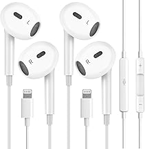 2 Pack Wired Headphones for iPhone (Lightning Connector Plug&Play) Earbuds Built-in Microphone & Volume Control,Compatible with iPhone 14/13/12/11/XR/XS/X/8/7/Pro/Pro Max【Official Certified Earphone】