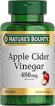 Apple Cider Vinegar 480mg Pills, Vegetarian Supplement Plant Based, 200 Tablets