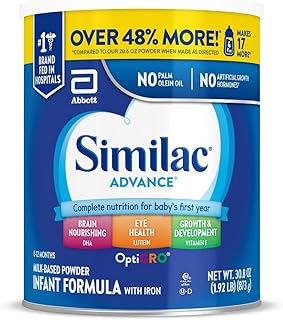 Advance Infant Formula With Iron, Baby Formula Powder, 30.8-oz Value Can