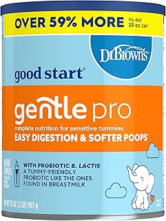 Dr. Brown’s Gentle Pro, Baby Formula Powder, For Sensitive Tummies, Easy Digestion and Softer Poops, Infant Formula with Probiotics, DHA, Non-GMO, 32 OZ