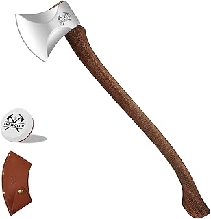 34.3 Inch Professional Wood Splitting Axe, Wood Chopping Axe with Leather Sheath, Standing Ax, Tree Felling Ax, Springboard Ax, Sporting Axse, Racing Axes for Timbersports - Head 5.5lbs