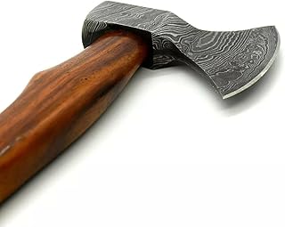 Sponsored Ad - NOORAKI 14" Camping Axe Hatchet Tomahawk | Handmade Damascus Carbon Steel Hunting Viking Axe, Chopping Axe, Throwing Axe, Gardening & Bushcraft Axe for Outdoor Wood | Viking Gifts for M