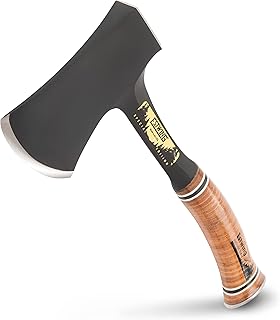 ESTWING Special Edition Sportsman's Axe - 14" Camping Hatchet with Forged Steel Construction & Genuine Leather Grip - E24ASEA