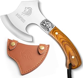 Sponsored Ad - NedFoss Warthog Camping Axe, 9" Full Tang Small Axe with Leather Sheath, Survival Hatchet with Wood Handle, Tomahawk for Outdoor Backpacking, Bushcraft, Hiking