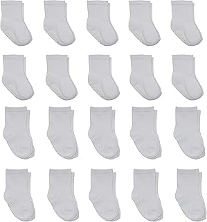 Little Me 20-Pack Newborn Baby Infant & Toddler Unisex Socks, 0-12/12-24 Months, Assorted Size Pack, White