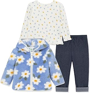 Little Me Baby Clothes for Baby Boy's and Girl's 3-Piece Sherpa Set, Jacket, Shirt and Pant Sets, 12 Months to 4 Toddler