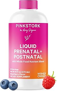 Sponsored Ad - Pink Stork Liquid Prenatal Vitamins for Women - Berry Flavor - Organic Food Blend - for Fertility, Pregnancy, Postpartum- Morning Sickness Support - Breastfeeding and Lactation - 32 Ser