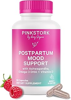 Sponsored Ad - Pink Stork Postpartum Mood Support - Postnatal Hormone Balance for Women - Breastfeeding Friendly - Stress & Cognitive Support, New Mom Essentials - Ashwagandha, Chamomile, & Vitamin D,