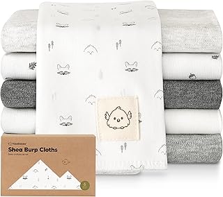 Sponsored Ad - Organic Burp Cloths Baby Boy, Girl - 6-Pack Large Cotton Burping Cloths for Babies, Spit Up Rags, Super Absorbent, Ultra Soft Newborn Rag, Gender Neutral, Machine Washable, Durable (Neu