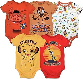 Baby 5 Pack Bodysuits Newborn to Infant Sizes (Newborn - 24 Months)