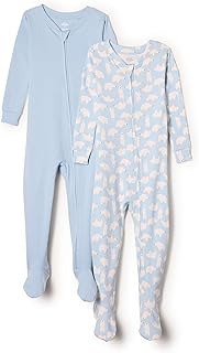 x Sofia Grainge Unisex Toddlers and Babies' Snug-Fit Cotton Footed Pajamas, Pack of 2