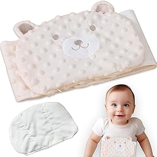 Baby Colic Relief Gripe Belt Seed Heating Pad with Gentle Warmth Tummy Wrap for Soothing Gas and Upset Stomach (Beige, 0m+)