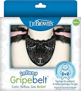 Dr. Brown's Infant Gripebelt Heated Belly Band, Soothe Baby's Tummy with Gentle Warmth and Compression, Lamb, 0m+