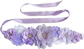 Lavender Baby Shower Sash for Girls Flower Sash for Maternity Dress Photoshoot Pregnancy Belly Sash Baptism Sash