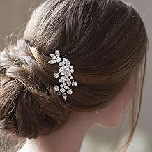 JAKAWIN Bride Wedding Hair Comb Crystal Hair Piece Rhinestone Bridal Hair Accessories for Women HC042 (Silver)