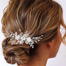 Sponsored Ad - Latious Bridal Hair Comb Silver Wedding Hair Accessories Pearl Hair Clips for Women