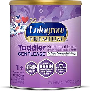 PREMIUM Gentlease Toddler Nutritional Drink, Made with Real Milk, Designed to Ease Fussiness, Gas & Crying, Brain-Building Omega-3, Nutrients for Growth & Immune Support, Powder Can, 29.1 Oz