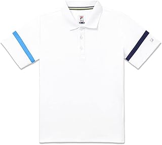 Boys' Core Tennis Polo White/Navy/Marine S