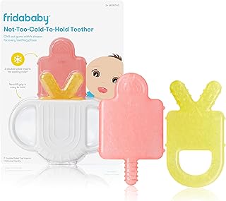 Frida Baby Silicone Teething Toys, 4-in-1 Teether for Babies & Infants, Teething Relief for 0-18 Months, Not-Too-Cold-to-Hold Baby Teether, BPA-Free