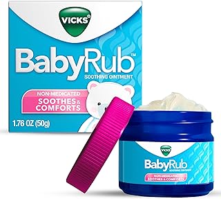 Vicks BabyRub Chest Rub Ointment with Soothing Aloe, Eucalyptus, Lavender, and Rosemary, from the makers of VapoRub, 1.76 oz