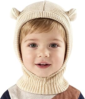 Baby Winter Hat Bear Ears Beanie, Soft Knit Balaclava for Baby Boys & Girls, Warm & Cozy Infant Toddler Hat