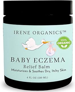 Sponsored Ad - Irene Organics Baby Eczema Relief Balm, Healing Ointment Baby Moisturizing Cream for Eczema, Dry, Itchy Skin. Award Winning Baby Skincare for Sensitive Skin, Safe for Newborns, Kids and