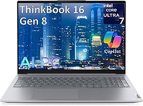 ThinkBook 16 Gen 8 16" FHD+ Business AI PC Laptop Computer, Intel 16-Core Ultra 7 255H (Beat i7-13900H), 64GB DDR5 RAM, 2TB PCIe SSD, WiFi 6E, Bluetooth 5.3, Fingerprint Reader, Windows 11 Pro