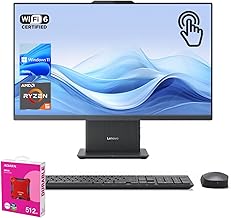 Sponsored Ad - 2025 IdeaCentre Business All-in-One, 27" FHD Touchscreen 100Hz, AMD Ryzen 5 7535HS, 64GB DDR5 RAM, 2TB SSD, Webcam, Wireless KB & Mouse, Windows 11 Home, Bundle with Adata 512GB Externa