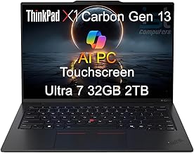 Lenovo ThinkPad X1 Carbon Gen 13 Aura Edition AI PC Laptop (14" FHD+ Touchscreen, Intel Core Ultra 7 255U, 32GB 8400MT/s RAM, 2TB SSD, (>i7-1355U)), Thunderbolt 4, Backlit, FP, IR Webcam, Win 11 Pro