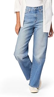 Levi Strauss Signature Women's Heritage High-Rise Loose Straight Jeans Stretch Denim (Also Available in Plus Size)