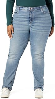 Levi Strauss Signature Gold Women's Curvy Totally Shaping Straight Jeans Mid-Rise Stretch Denim (Available in Plus Size)