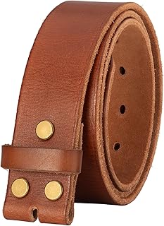 Sponsored Ad - No Buckle Full Grain Leather Belt Men Women Fits With 1.5 Inch Buckle