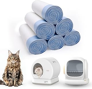 Sponsored Ad - 120 Count Self-Cleaning Cat Litter Box Liners Bag, Compatible with MeoWant-SCO1 and MeoWant-SCO2, Thick Heavy Duty Drawstring Replacement Cat Litter Box Liners-18"x 12.6"