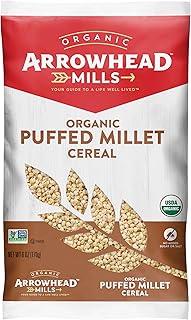 Arrowhead Mills Organic Puffed Millet Cereal, 6 Ounce Bag (Pack of 12)