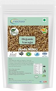 Neotea Organic Kodo Millet | Varagu | Kodra | Arikelu | Harka | Kodon -500g/ 1.1 lb Unpolished & Gluten Free | Healthy Cereal | Non-GMO | Natural Grains | Rich in Fiber and Protein