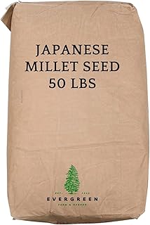 Premium Japanese Millet Seed 50 lbs - Fast-Growing & Versatile - Ideal for Food Plots, Erosion Control & More | Harvest in 45-60 Days | 10 Lbs. per Acre for Bahia, 20 Lbs. per Acre for Food Plots