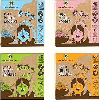 Nativefoodstore Combo: Finger, Little, Kodo, Multi Millet noodles, 29.63 oz-Pack of 4
