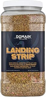 Domain Outdoor Landing Strip Food Plot Seed, Special Varieties of Millet and Sorghum, Designed to Attract and Provide Cover and Food for Waterfowl, Upland Birds and Deer, ¼ Acre