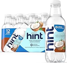 Hint Fruit-Infused Bottled Water, Coconut - Sugar Free Flavored Water with Zero Calories, Naturally Flavored, and No Artificial Sweeteners - 16 Fl Oz (Pack of 12)