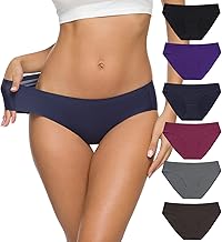 Sponsored Ad - ALTHEANRAY Women’s Seamless Hipster Underwear No Show Panties Soft Stretch Bikini Underwears Multi-Pack