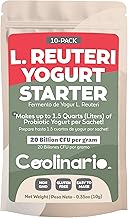 Coolinario L Reuteri Yogurt Starter (10-Pack, 1g Sachets) Yogurt Starter Culture with Lactobacillus Reuteri Probiotics | Creamy & Delicious | Non-GMO, No Preservatives, Gluten Free, Halal, Kosher