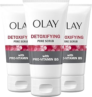 Facial Cleanser by Olay Regenerist, Detoxifying Pore Scrub & Exfoliator, 5 Oz (Pack of 3)
