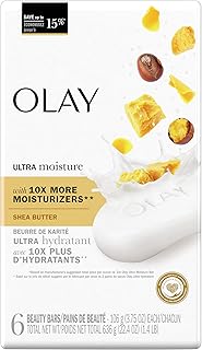Moisture Outlast Ultra Moisture Shea Butter Beauty Bar with Vitamin B3 Complex, 3.75 oz, (Pack of 6)