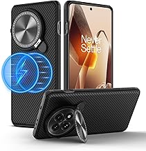 Magnetic for OnePlus 13 Case, Compatible with MagSafe, Thin Slim Fit Case with Upgrade Camera Cover and Kickstand, Camshield Prop Case for OnePlus 13, Black